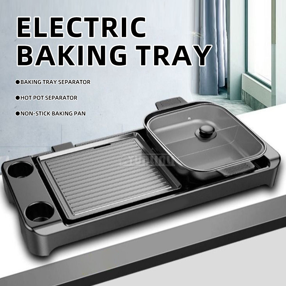 전기 바베큐 핫팟 스토브 이중 맛 조리 냄비 베이킹 플 - Kitchen Appliances For Home 리뷰 및 가격